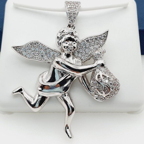 "925 Sterling Silver Plated CZ Pendant, INUS1BR295 - Picture 8 of 9